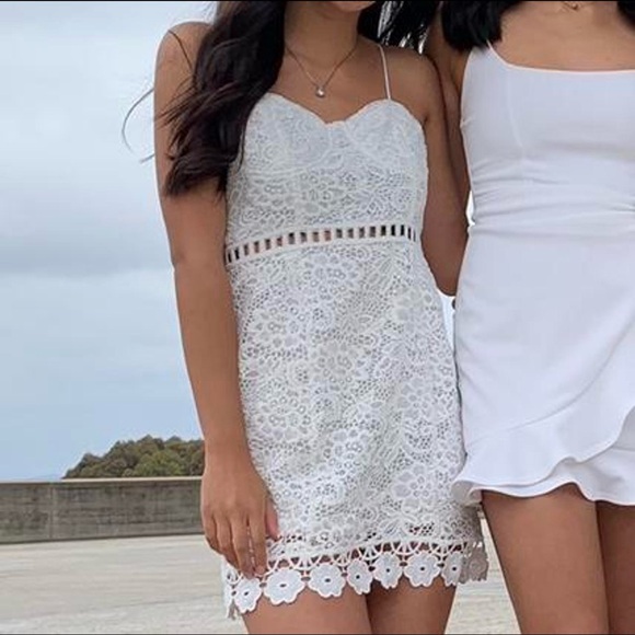 FOREVER 21 - Women's White Lace Mini Dress Size Small S - Picture 10 of 11